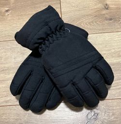 Black Kids Size XS to S Insulated Ski Gloves