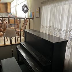 Free-No-Delivery-Untuned Hobart M. Cable Piano With a Piano Bench