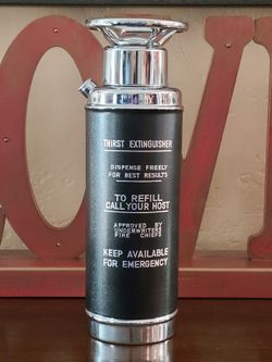 Vintage Bar Canister- 'Thirst Extinguisher' Liquor Dispenser w/ Music Box - Plays "How Dry I Am"2