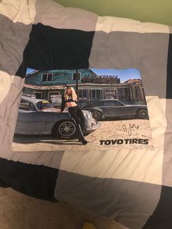 Signed Toyo tires 2 1/2 by 2 foot poster
