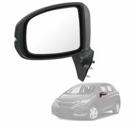 JDMSPEED Left Driver Side View Door Mirror Compatible with Honda Fit 2015-2020 Non-Heated Manual Folding Black Replace# HO8-T5R-A01 76208-