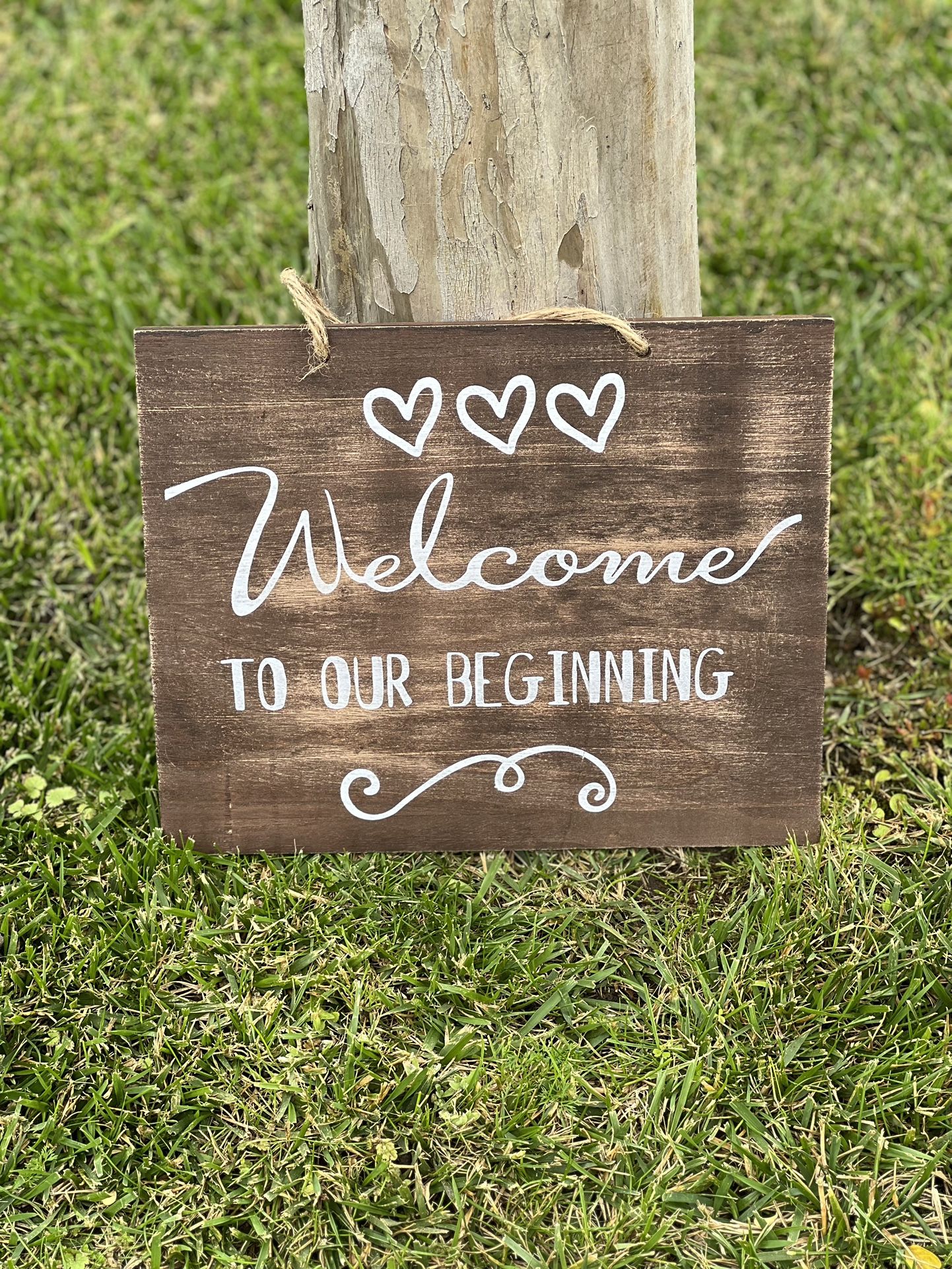 Welcome Wood Sign