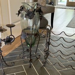 candleholder, vase, wine rack