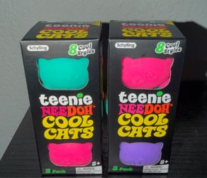 Authentic NeeDoh Teenie Cool Cats Mini 3 Pack New Squishy Squeeze Fidget Toy
