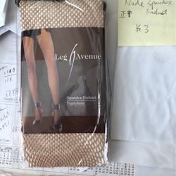 #9013 Leg Avenue  Nude Color With Spandex Fishnet Pantyhose  One  Size   $3
