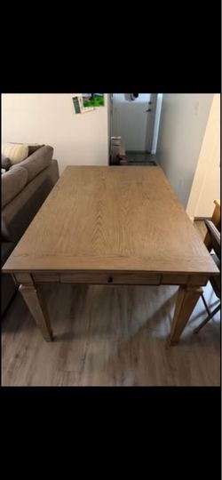 Wood Dining Table with Drawer