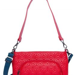 LUG Flyer VL Three Bags in One Poppy Red Crossbody Or Belt Bag Navy Strap
