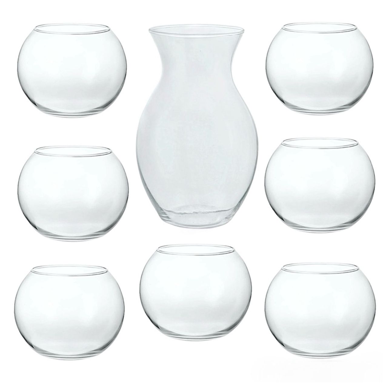 (8) Glass Vases