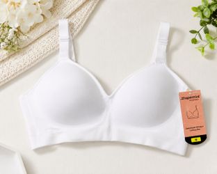 Shapermint Essentials Sweetheart Wireless Contour Bra White Medium M New #10035