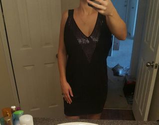 EXPRESS BLACK DRESS WITH SEQUINS