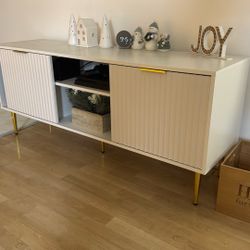 58'' Fluted TV Stand, Mid-Century…..