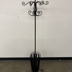 Metal Coat Rack With Umbrella Stand 