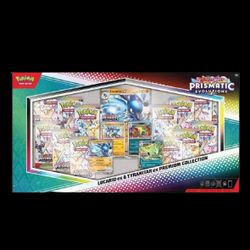 Pokemon Prismatic Evolutions Lucario Ex & Tryanitar Ex Premium Collection Box