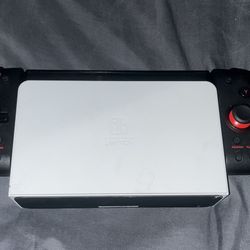 nintendo switch oled with racing controllers
