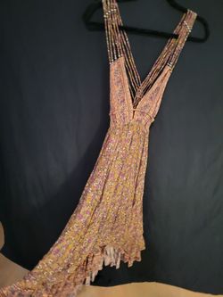 PRISTINE Free People Beaded Multi-Strap Floral Maxi Dress - Size XS