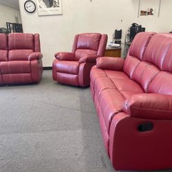 New Recliner Couch , Loveseat And Chair Only $50 Down Payment 