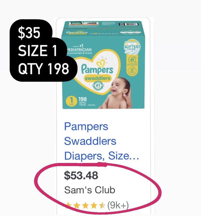 Pampers Swaddlers Size 2 / 198 Count X Large Box