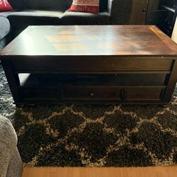Brown Coffee Table With Lifting Top