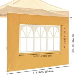 Canopy Tent Wall with Windows 1080D 10x7ft 1pc (Color Opt: Yellow, Green) - Sun Protection - Summer Sale
