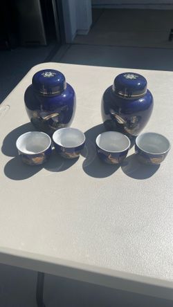 Kobalt Blue Tea Set Asian Inspired