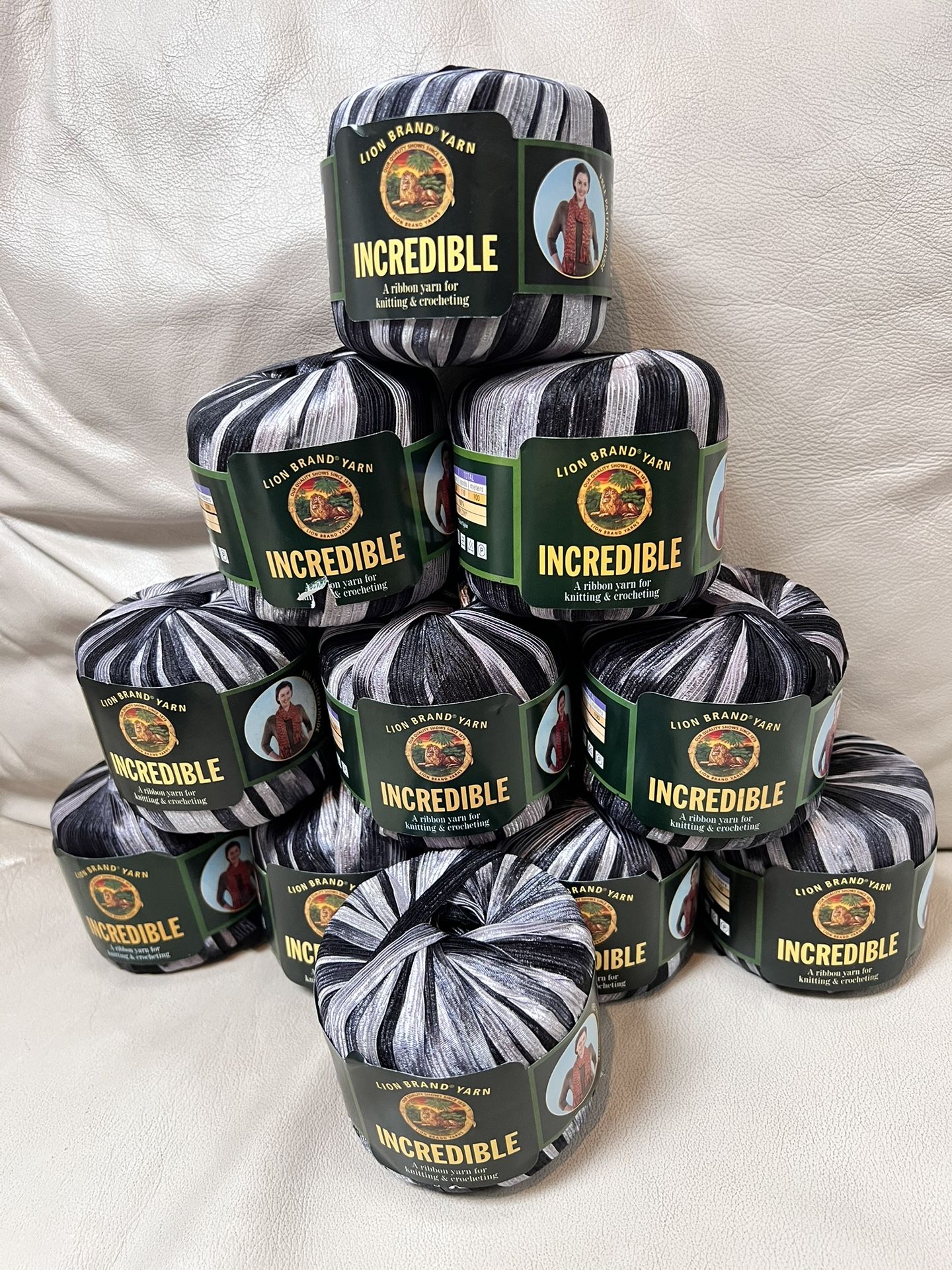 Lion Brand Yarn Incredible Ribbon Yarn- Accent In Black (11 Qty)