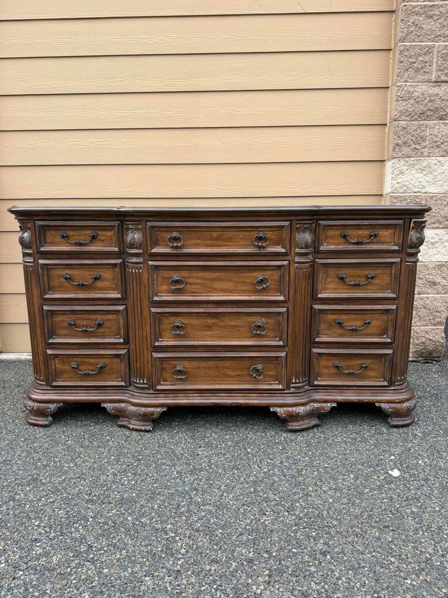 Wooden chest of drawers made of real wood. Has 14 shelves Living room furniture. Chest of drawers. Cupboard