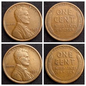Photo 1919 S and 1921 S Lincoln Head Wheat Cent Pennies