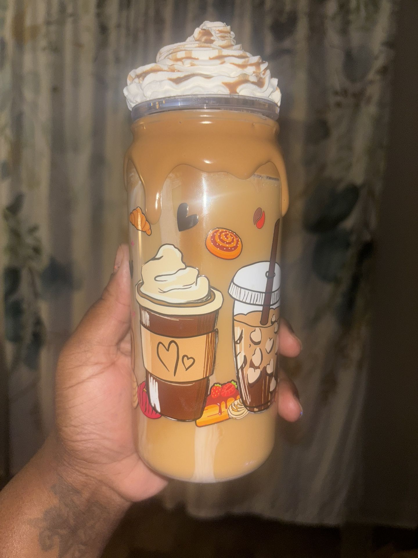 Iced coffee snow globe