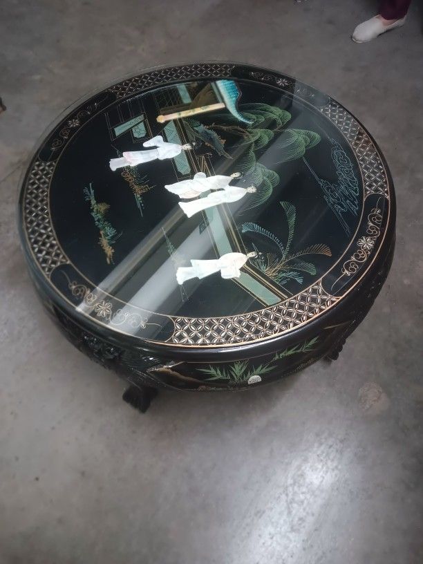 Coffee Table and Pictures.