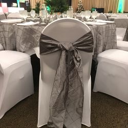 Pintuck Silver Sash
