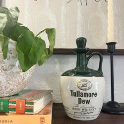 VINTAGE TULLAMORE DEW IRISH WHISKY CERAMIC STONEWARE BOTTLE JUG / EMPTY