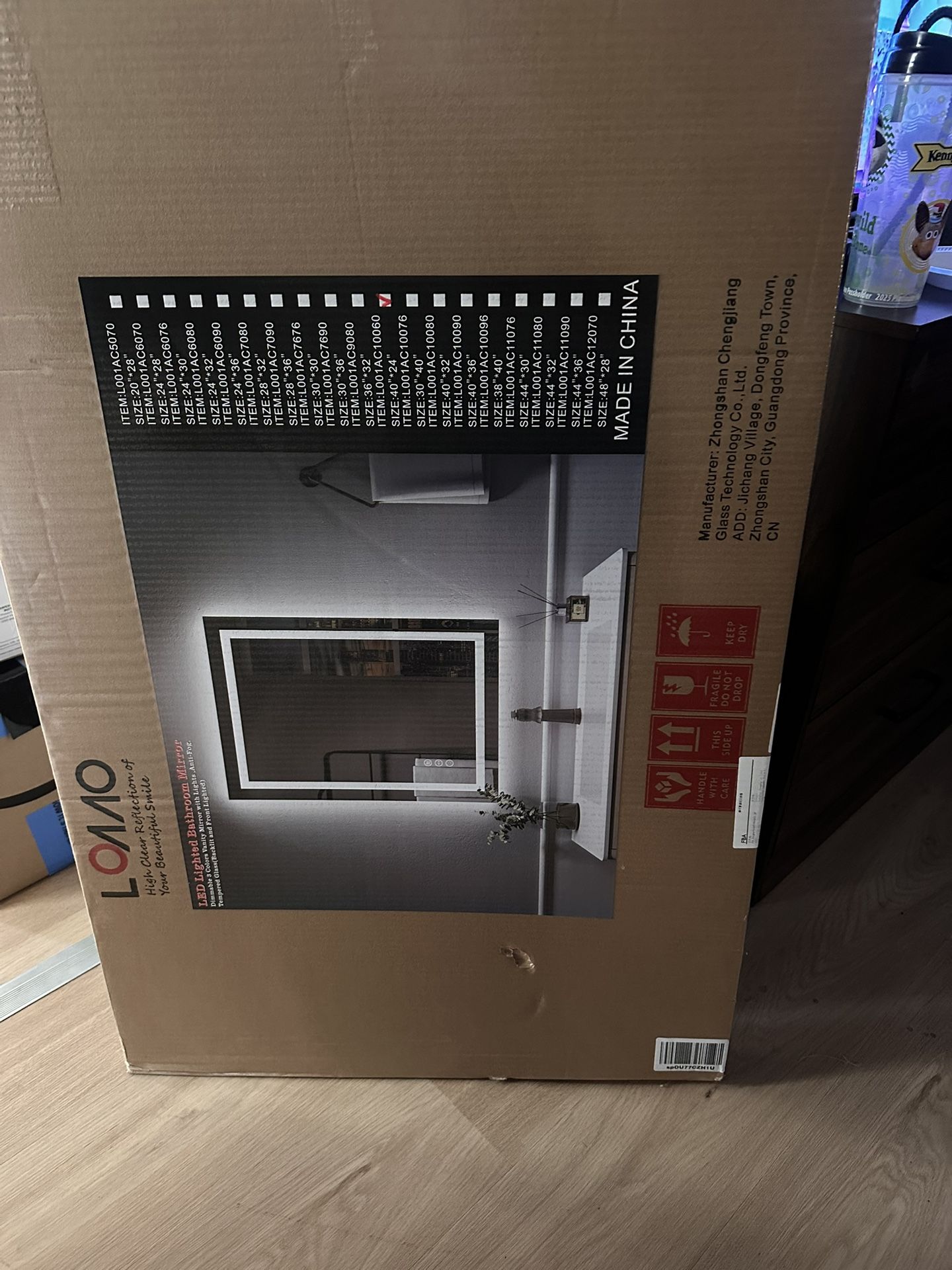 Wall-Mount Mirror With L.E.D
