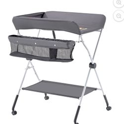 Foldable Changing Table With Side Basket