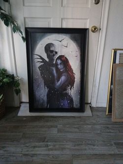 Nightmare Before Christmas Jack And Sally Framed Portrait