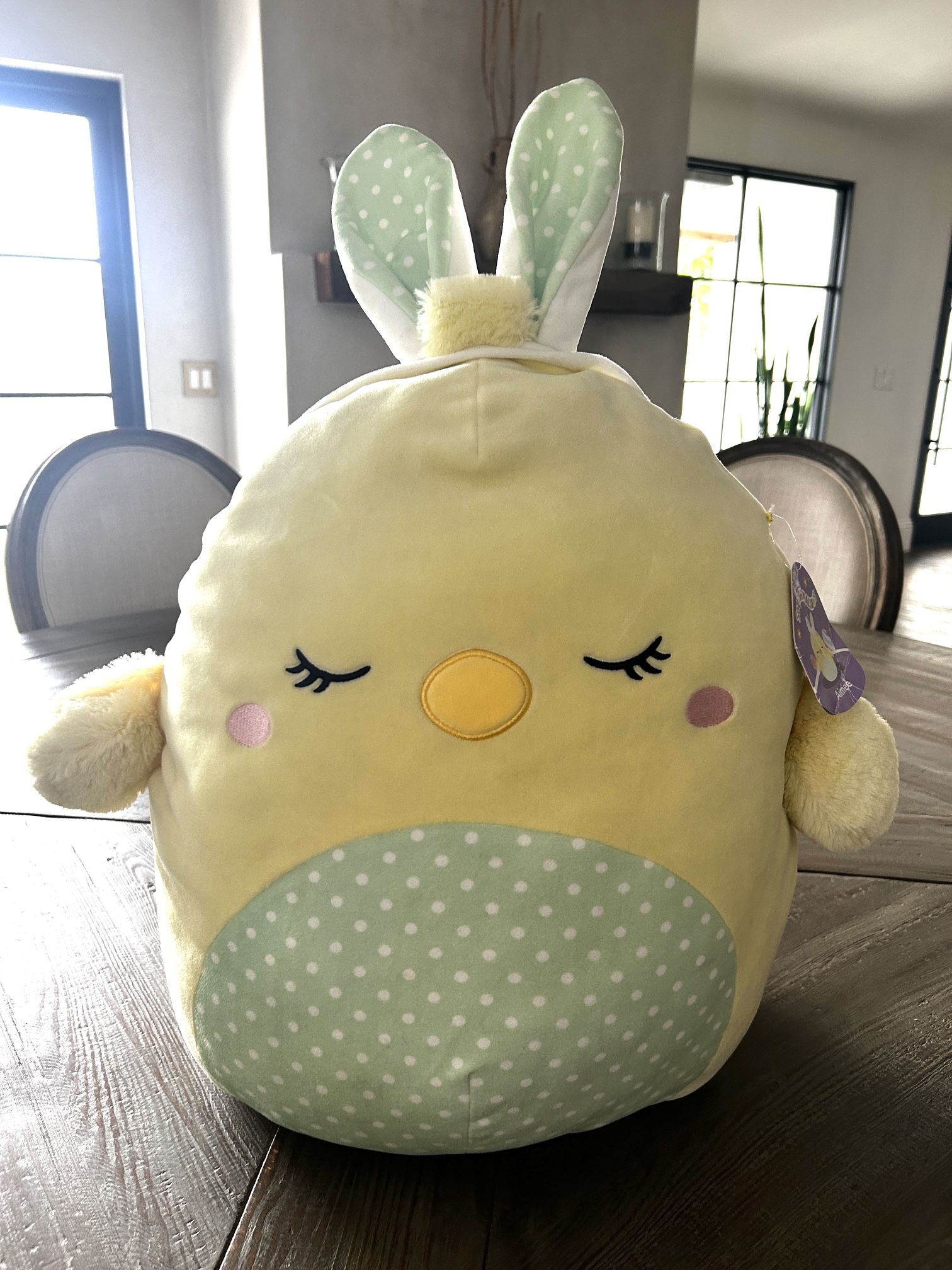 Squishmallows 24" Aimee The Chick With Bunny Ears