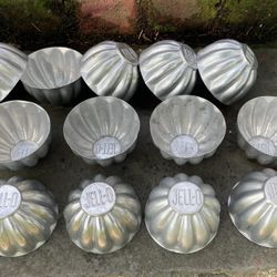 Vtg Mini Bundt Cake Baking Aluminum Tins Tart Jello Dessert Molds Lot of 13