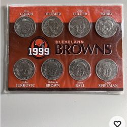 Cleveland Browns 8 Piece Coin Set Vintage 1999