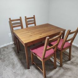 Ikea Dining Table and Chairs with Sitting Pads