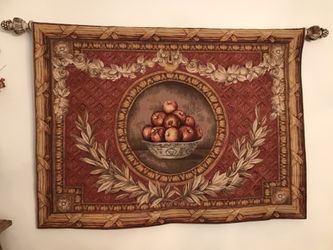 Wall tapestry 58” w x 42” h with hanging rod