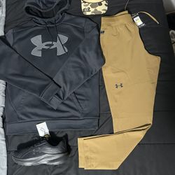 (new) Ua Sweats Size Medium,Ua Sneakers Size 9 , Ua Hoodie , Bass Pro Trucker Hat