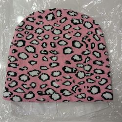 Pink Leopard Beanie 