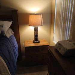 Selling Headboard,  Footboard, Lamps,Nightstand,  Mirror, and Dresser For $ 300 ASAP
