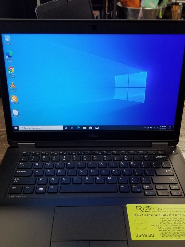 Dell Latitude E5470 Laptop i7 2.70GHz Quad Core 16GB RAM 256GB SSD Webcam WiFi HDMI Windows 10 Pro
