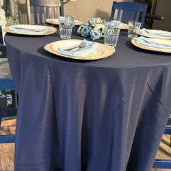 Huge Lot Oh Table Cloths Qty 10 Navy Blue Wedding