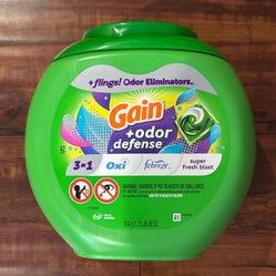 Gain + ODOR DEFENSE 3 In OXI, FEBREZE Laundry Pods: Super Fresh Blast Scent 42 Count