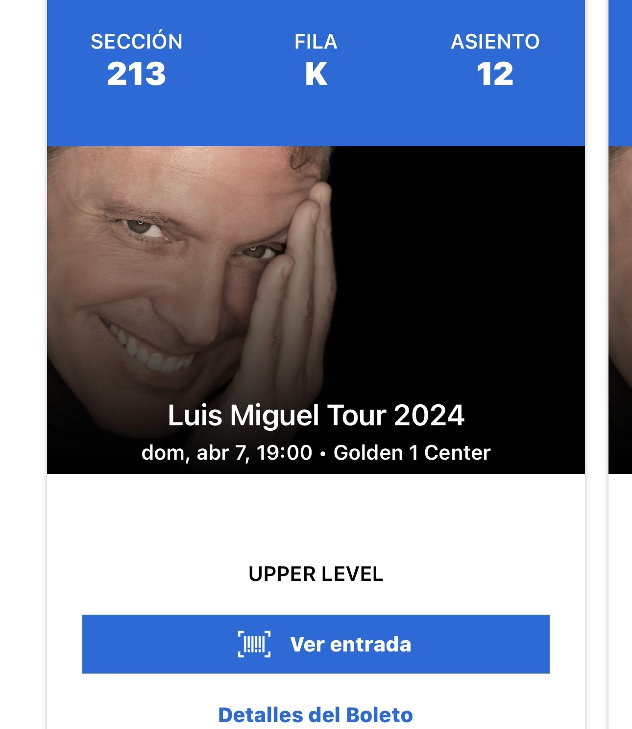 Tickets For  Luis Miguel Sacramento 7 April 