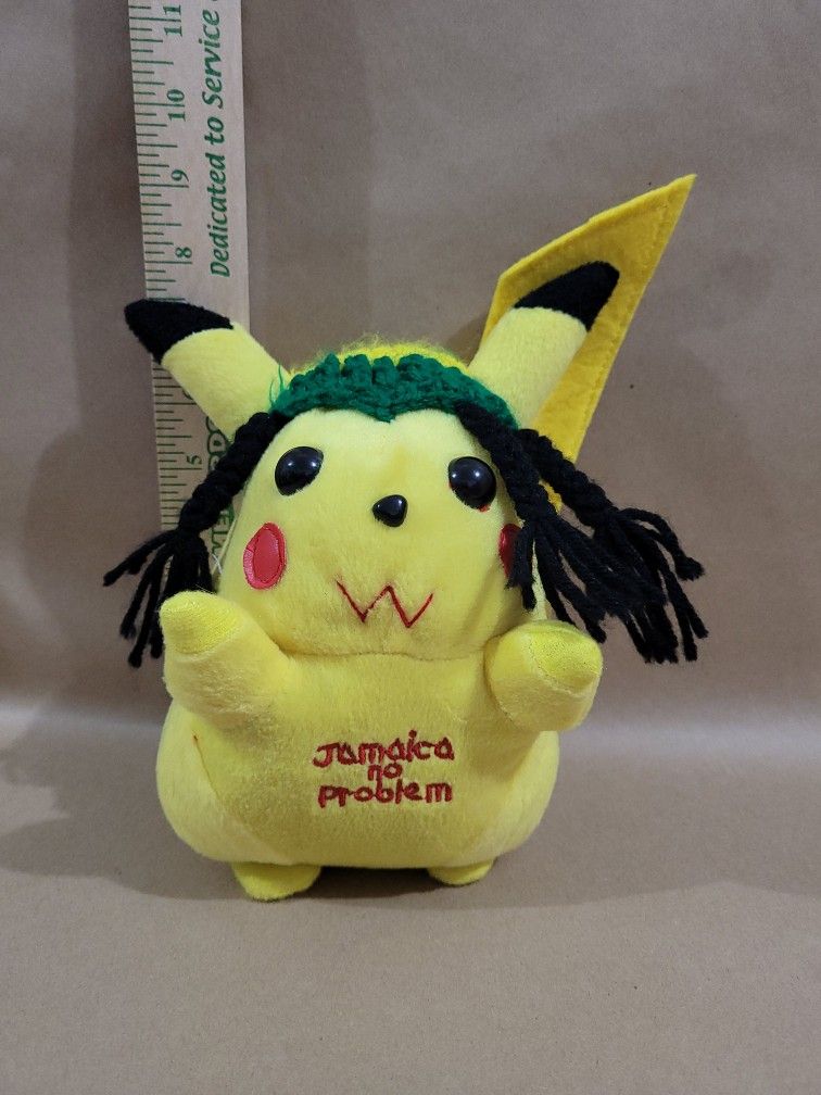 Pokémon JAMAICAN PIKACHU Plush Toy Doll RARE Jamaica No Problem Rasta