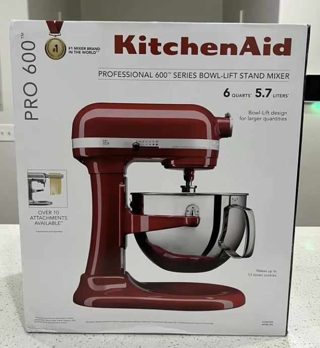 KitchenAid RKP26M1XER 6 Quart Pro 600 Bowl-Lift Stand Mixer - Empire Red 575WATT
