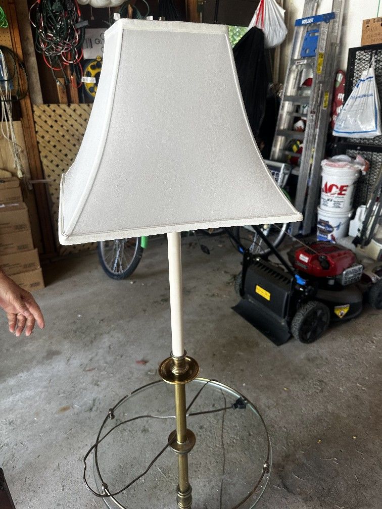 Floor Lamp Glass Table Top, 3 Way Switch Heavy Base