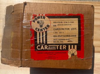 Carter YS-637S Military Carburetor M38 Willys L-134 G In The Original Box
